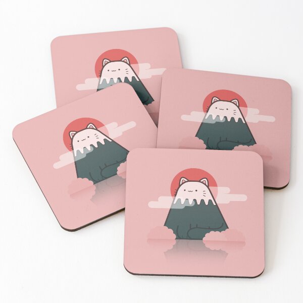 Item preview, Japan Mt Fuji Cat with clouds & sun designed and sold by EverythingACat.