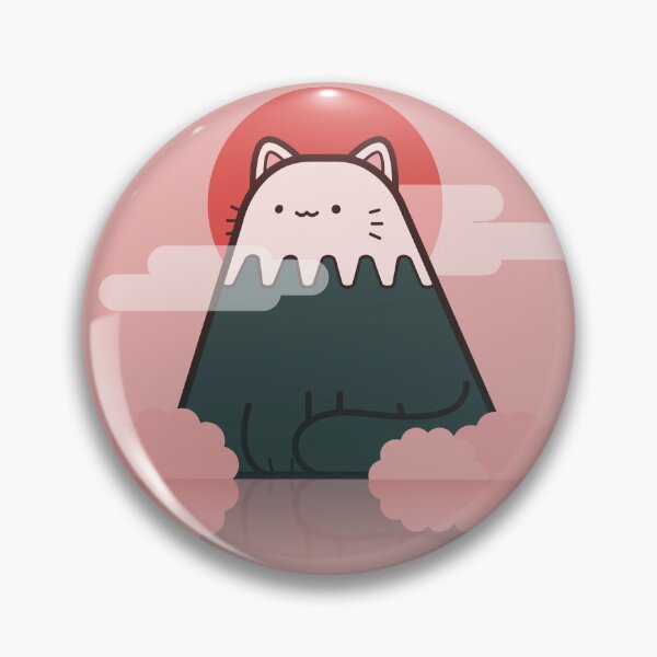 Item preview, Japan Mt Fuji Cat with clouds & sun designed and sold by EverythingACat.