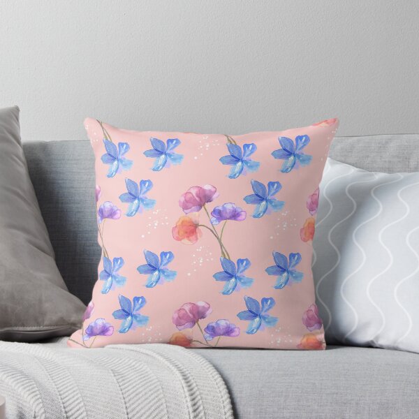 Item preview, Watercolor flowers and leaves Throw Pillow designed and sold by classypillows.