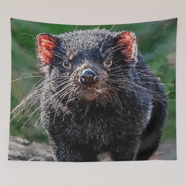 Item preview, Cute Tasmanian Devil oil paint, Adorable Australian Tasmanian Devil , Australian Animals Drawing, Tasmanian Devil Art designed and sold by Paintcorner.