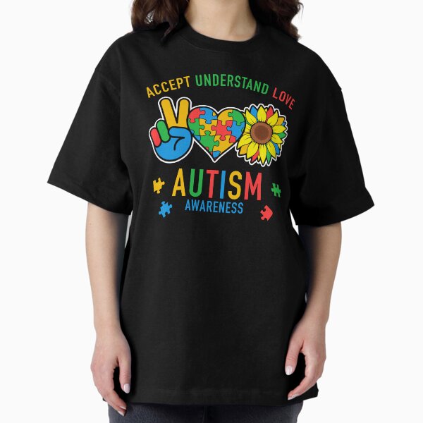 Vista previa del artículo con la obra «Aceptar Comprender Amor Concienciación sobre el autismo Girasol», diseñado y vendido por sundae-artisan.