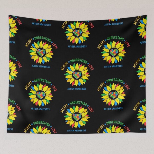 Item preview, Accept Understand Love Autism Awareness Sunflower designed and sold by sundae-artisan.