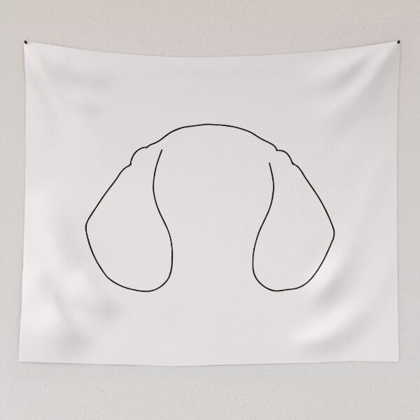 Item preview, Dog Ears line Art Drawing - Dog Black Line Art designed and sold by Mrs-PenLine.