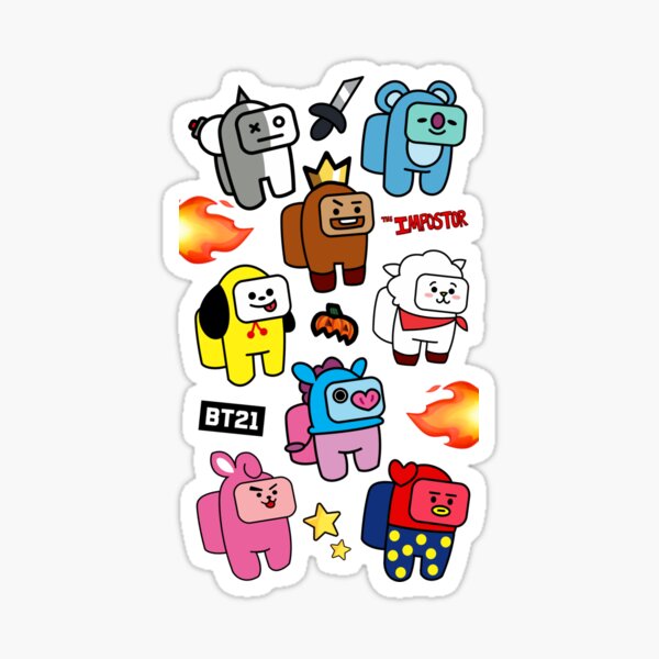 bt21 among us stickers for sale redbubble