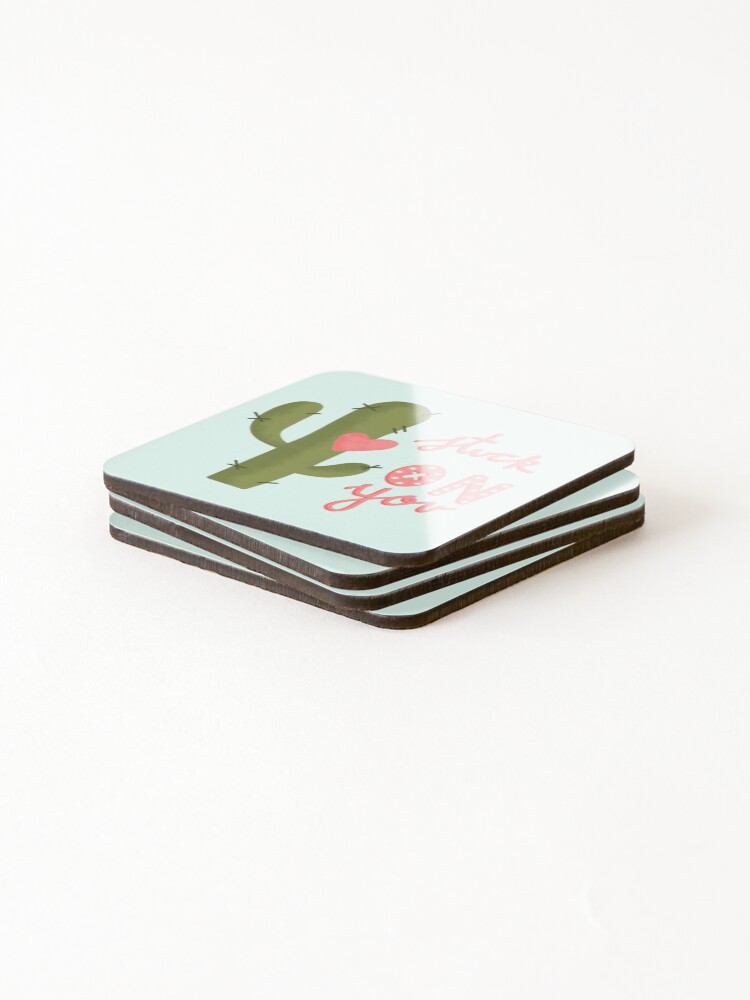 Thumbnail 4 of 5, Coasters (Set of 4), Stuck on you designed and sold by RMSdesigns.