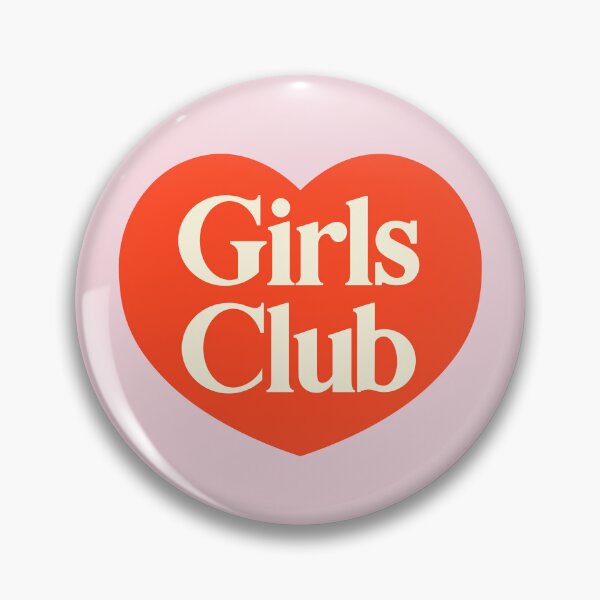 Item preview, Girls Club Red Heart - Decorative Typography Text designed and sold by heyluckyseven.
