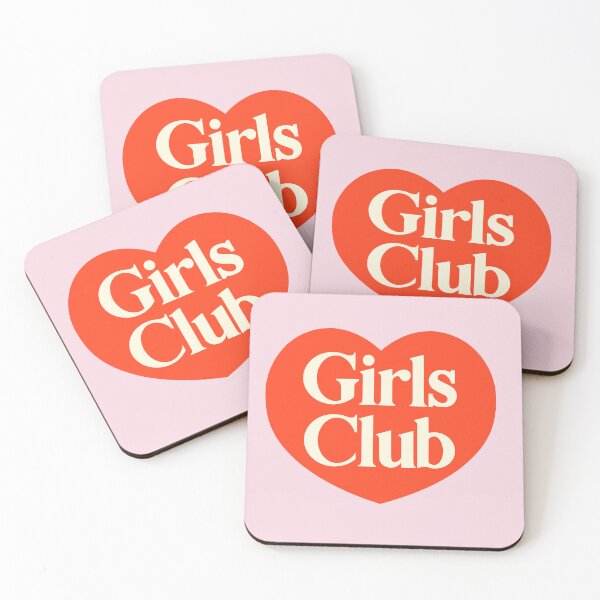 Item preview, Girls Club Red Heart - Decorative Typography Text designed and sold by heyluckyseven.