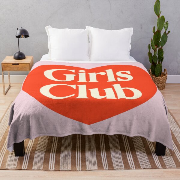 Item preview, Girls Club Red Heart - Decorative Typography Text designed and sold by heyluckyseven.