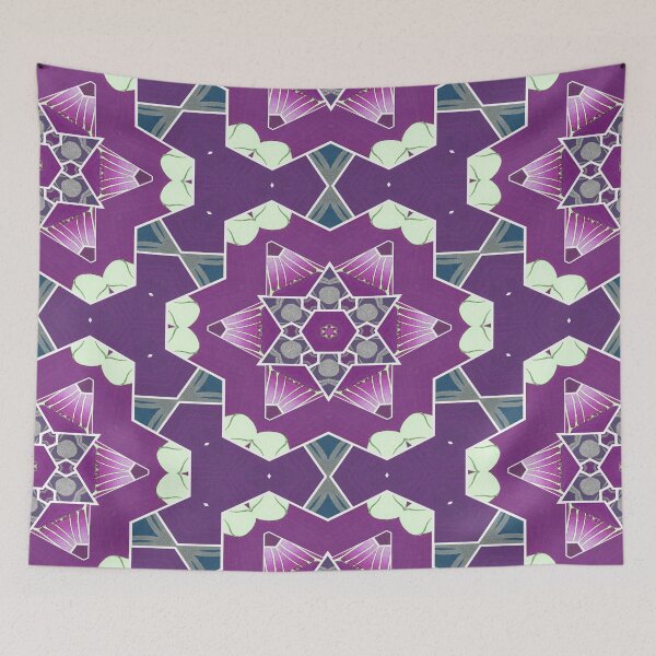 Item preview, Vintage Ultraviolet Star Shape Geometric Turkish Tile designed and sold by SeaChangeDesign.