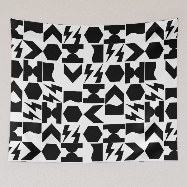 Item preview, Simple Shapes Mod Geometric Pattern in Black and White designed and sold by Ferocious-Pear.