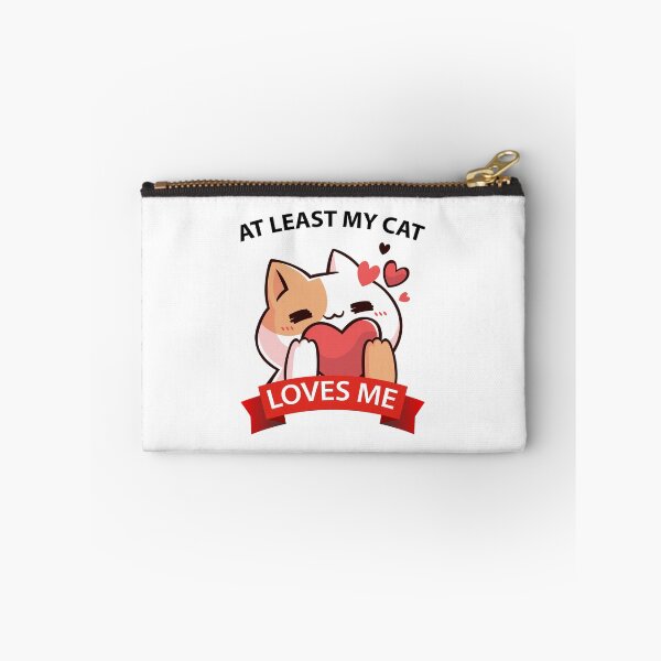 Item preview, At Least My Cat Loves Me - Cute gift idea for mom - for women - for cat lover - black text designed and sold by MOONINSPIRATION.