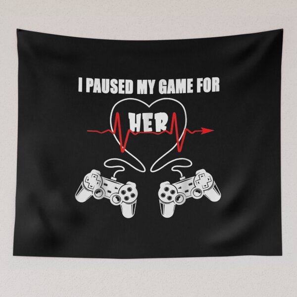 Item preview, I Paused My Game For Her For Valentines Day Gamer Heart  designed and sold by 77tara.