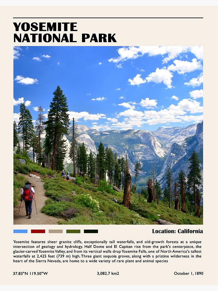 Disover Yosemite national park Premium Matte Vertical Poster