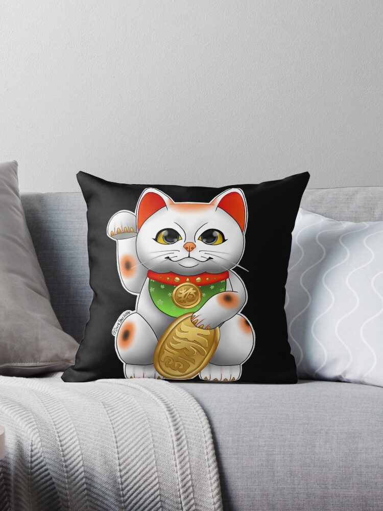 Maneki neko store pillow