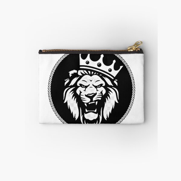 Item preview, A roaring lion with a crown on a black background with borders designed and sold by Alma fortalecida1.