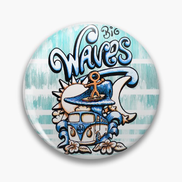 Item preview, Big Waves Surf Life Style Illustration Graffiti  designed and sold by Horizon Illustration Motor Company.