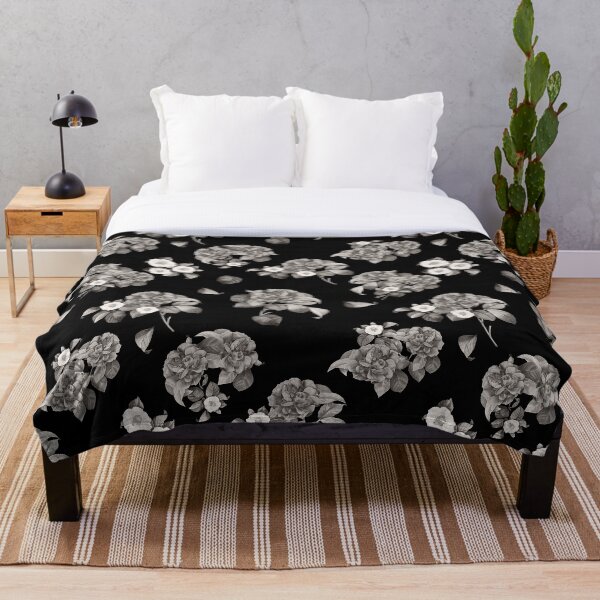 Item preview, Vintage Japanese Camellia Garden Black and White designed and sold by Fabiana Westphal.