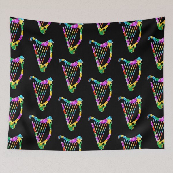 Item preview, Harp Musical Instrument Watercolor Art  designed and sold by Mnightsa.