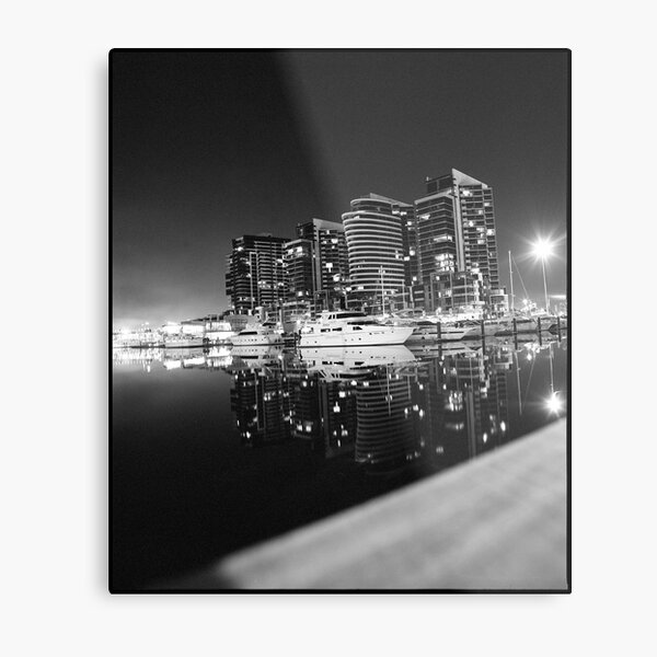 Dockland in Monochrome Metal Print