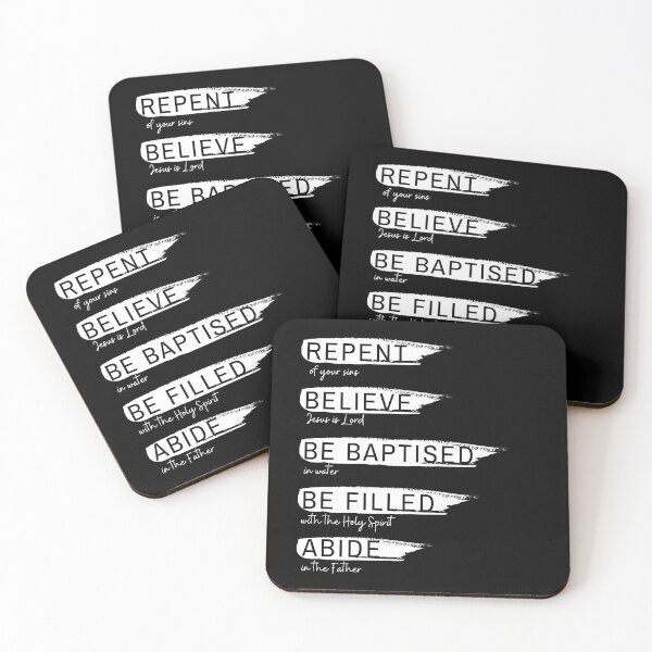 Item preview, Repent Believe Be baptised Be filled Abide- black designed and sold by EdenAndOlive.