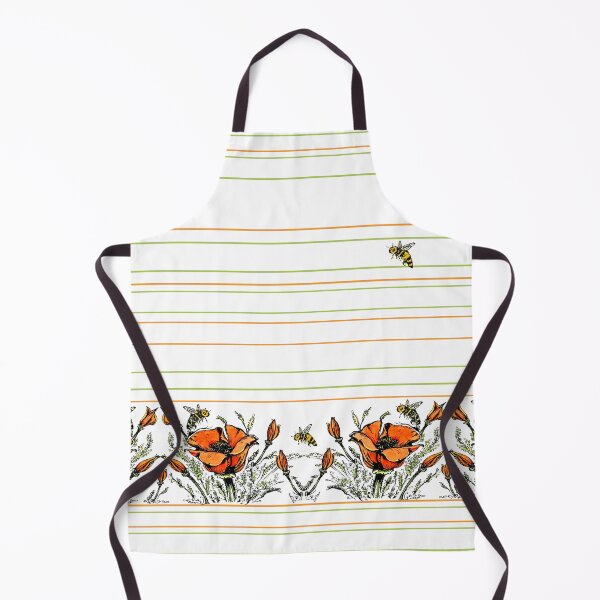 Item preview, California Poppies - Stripes & Bees designed and sold by GreenAcreStudio.