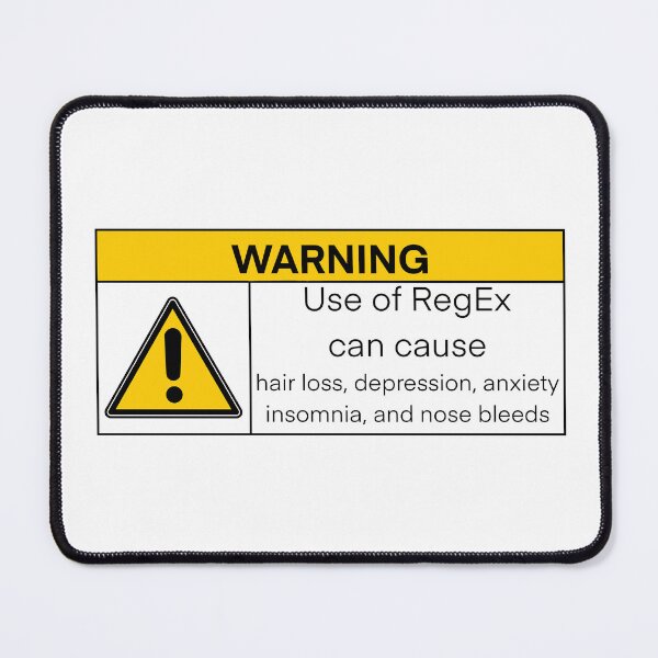Item preview, RegEx Warning Label designed and sold by CodingCaroline.