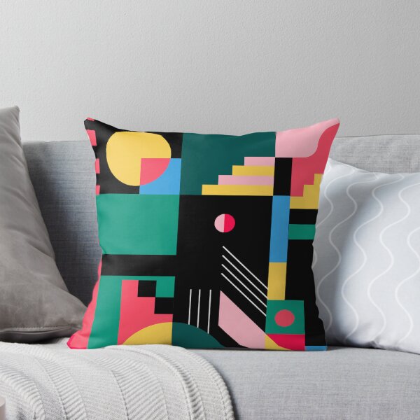 Item preview, Retro style Colourful Geometric Pillows & Totes,  A-Line Dresses,  Masks, SocksLeggings, Graphic T-Shirts, Aprons,  designed and sold by Phani45.