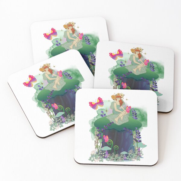 Item preview, Fairy Whimsy Mushrooms & Butterflies Fantasy Mid Century Modern MCM Shrooms  designed and sold by Drnksuzys.