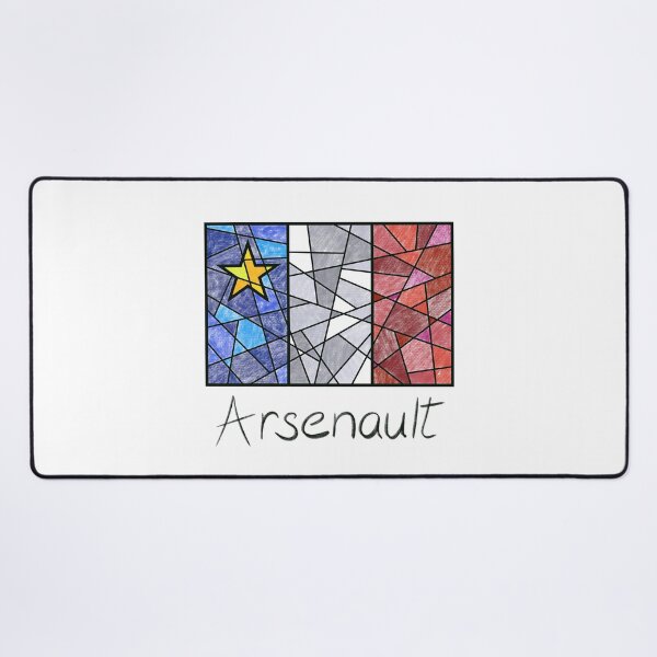 Item preview, Acadian Flag pastel mosaic Arsenault - Drapeau acadien mosaïque pastel vitrail Arsenault designed and sold by ColoursOfFrance.