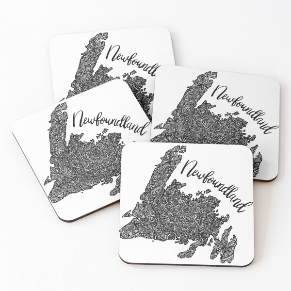 Item preview, Newfoundland Mandala Map (Black and White with text) designed and sold by neesheew.