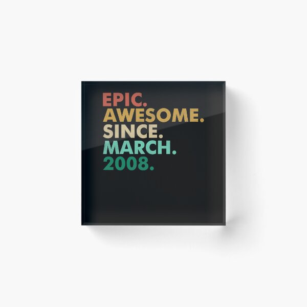 Item preview, 14 Years Old Epic Awesome Since March 2008 14th Birthday T-Shirt designed and sold by neavedvgur.