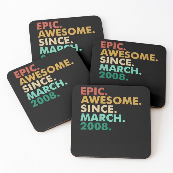 Item preview, 14 Years Old Epic Awesome Since March 2008 14th Birthday T-Shirt designed and sold by neavedvgur.