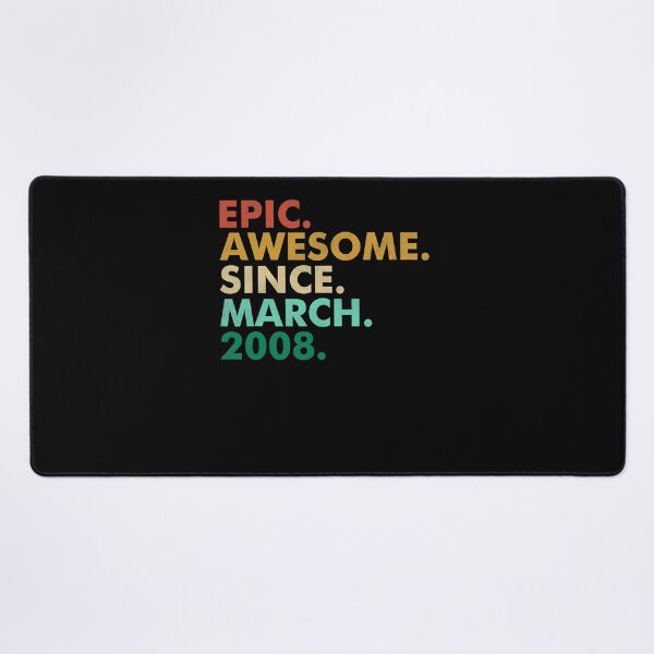 Item preview, 14 Years Old Epic Awesome Since March 2008 14th Birthday T-Shirt designed and sold by neavedvgur.