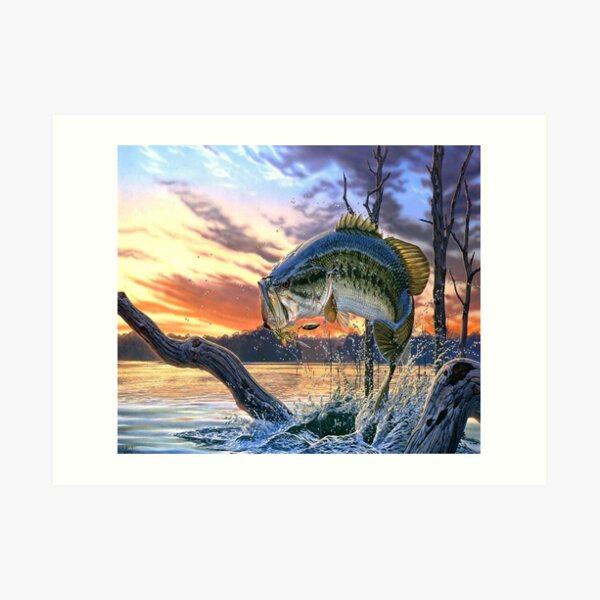 bass fishing wallpaper Art Print for Sale by chanchan79