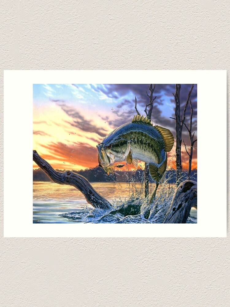 bass fishing wallpaper Art Print for Sale by chanchan79