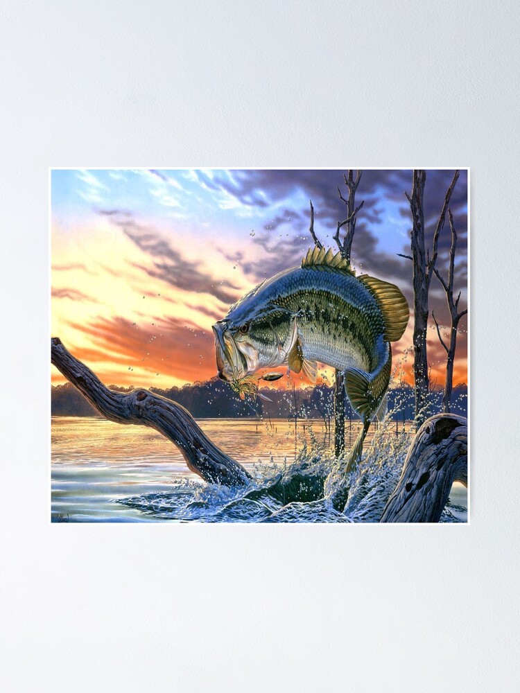bass fishing wallpaper Poster for Sale by chanchan79