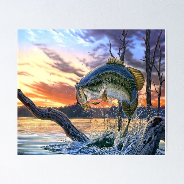 bass fishing wallpaper Poster for Sale by chanchan79