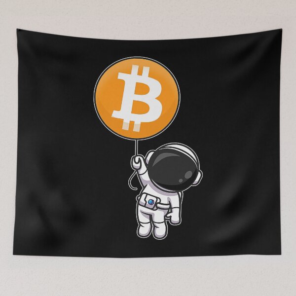 Item preview, Astronaut Holding Rising Bitcoin Balloon Crypto Design T-Shirt designed and sold by beyllawrube.