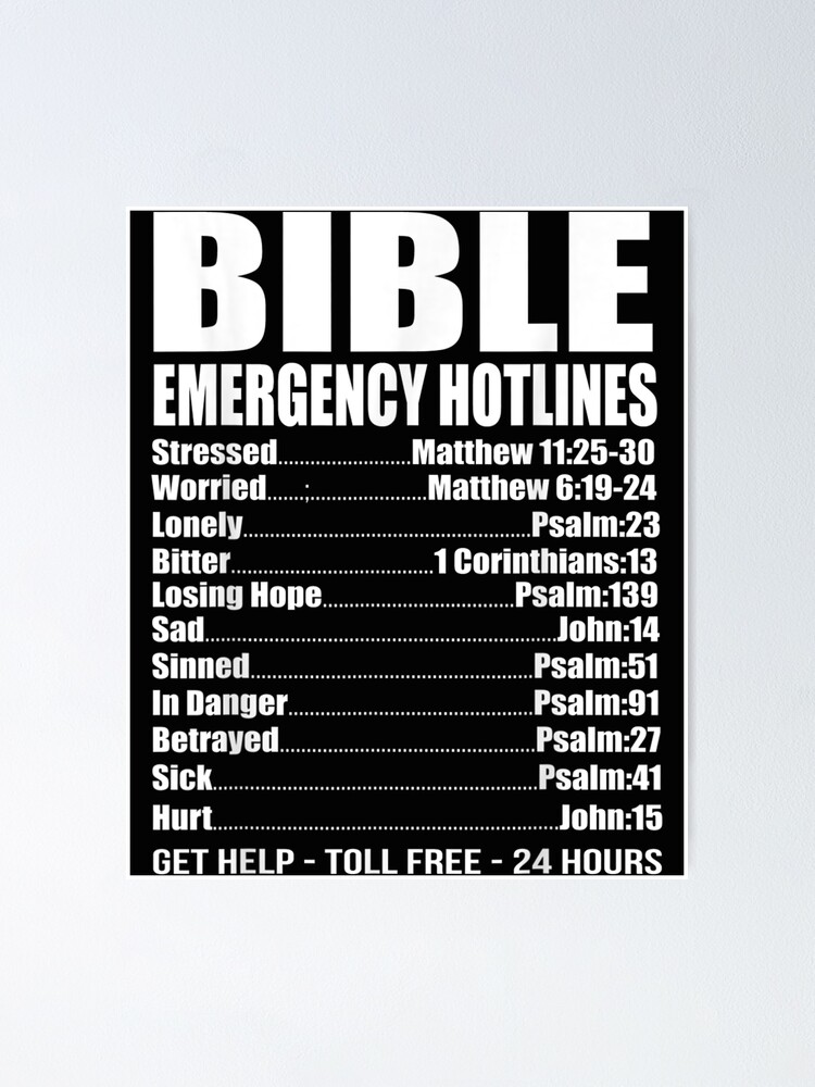 Bible Emergency Numbers Funny Hotline Christian T Shirt Gift