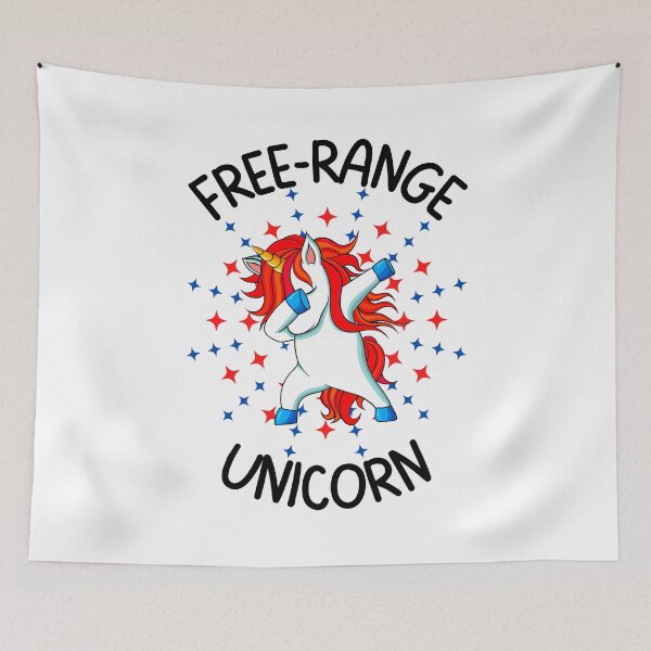 Item preview, Free range unicorn, Fun print for people who like freedom, dabbing unicorns and being awesome designed and sold by Auntieck.