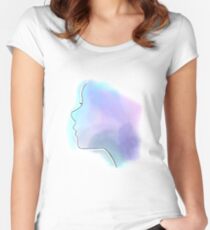 Watercolor Face Women's Fitted Scoop T-Shirt