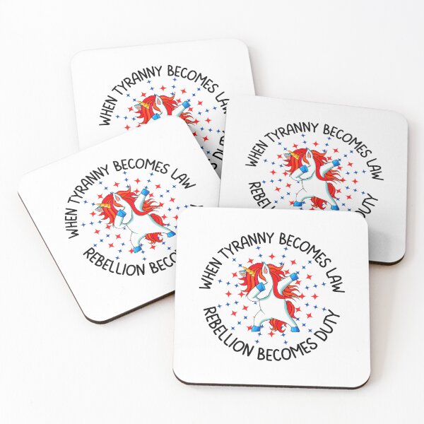 Item preview, When tyranny becomes law rebellion becomes duty, Fun print for people who like freedom, dabbing unicorns and being awesome designed and sold by Auntieck.