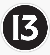 Pegatina Número 13 Negro