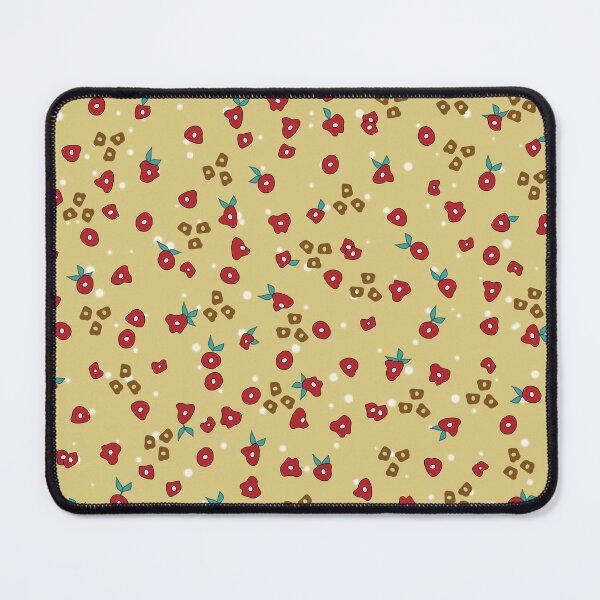 Item preview, Tiny red flowers on mustard pattern designed and sold by anzelas.
