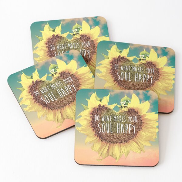 Item preview, Do What Makes Your Soul Happy, Retro Print, Gift, Retro Sunflower, Sunflower Print designed and sold by Lisa Herigon.