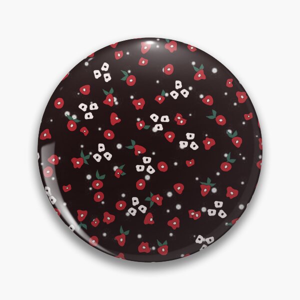 Item preview, Tiny little red flowers on black pattern designed and sold by anzelas.