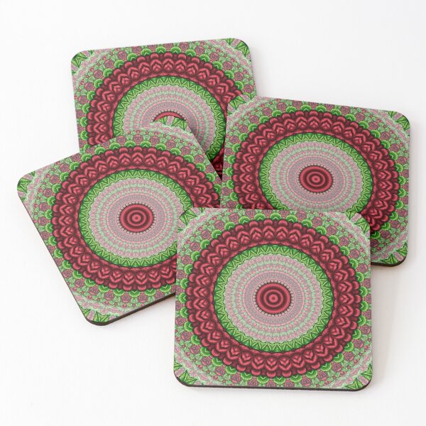 Item preview, red rose theme mandala designed and sold by Crochetamommy.