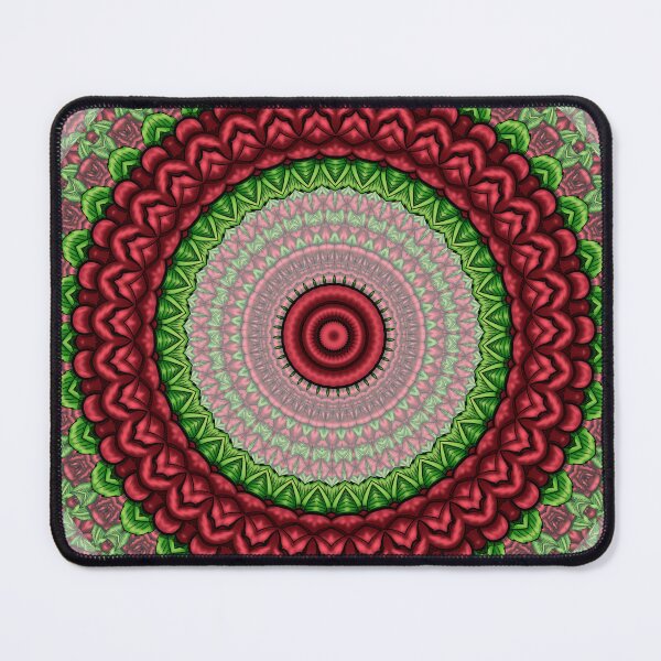 Item preview, red rose theme mandala designed and sold by Crochetamommy.