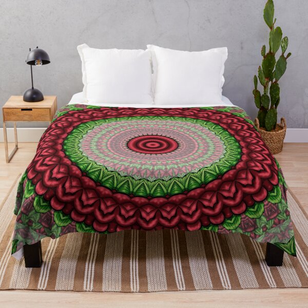 Item preview, red rose theme mandala designed and sold by Crochetamommy.