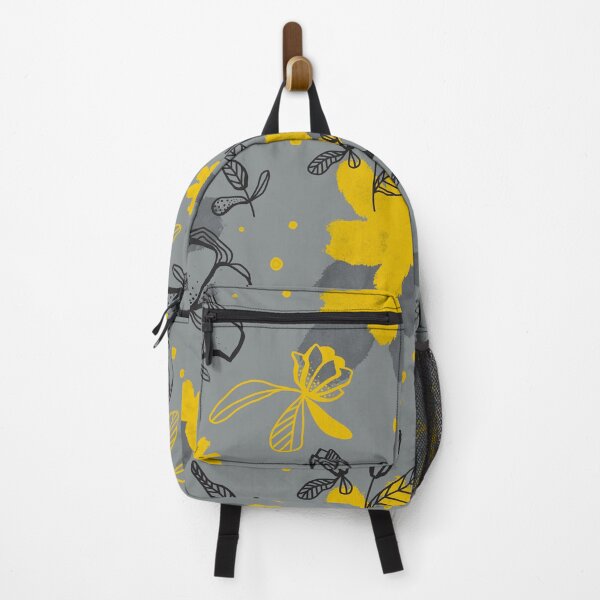 Item preview, Pattern with yellow flowers on a gray background designed and sold by Evgenia Nekrasova.